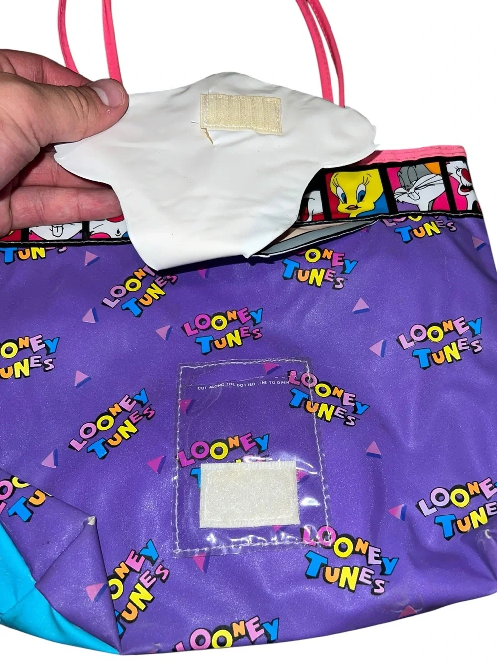 VTG 1993 Bugs Bunny Looney Tunes Vinyl Purse Bag Warner Bros